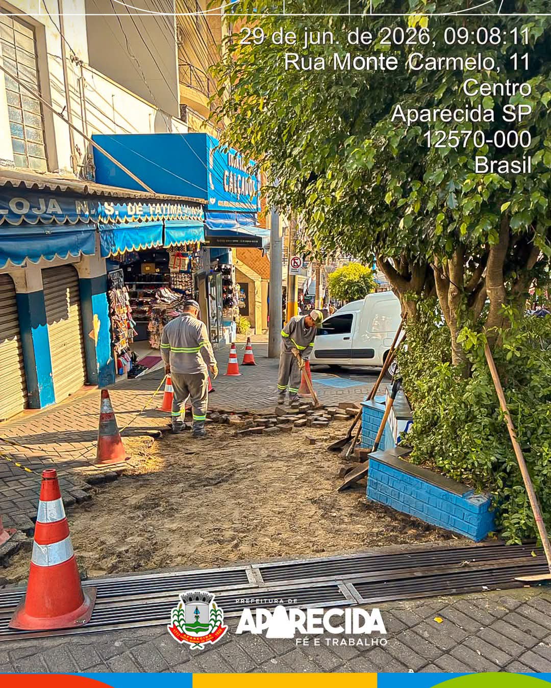 Começa revitalização da Rua Monte Carmelo em Aparecida
