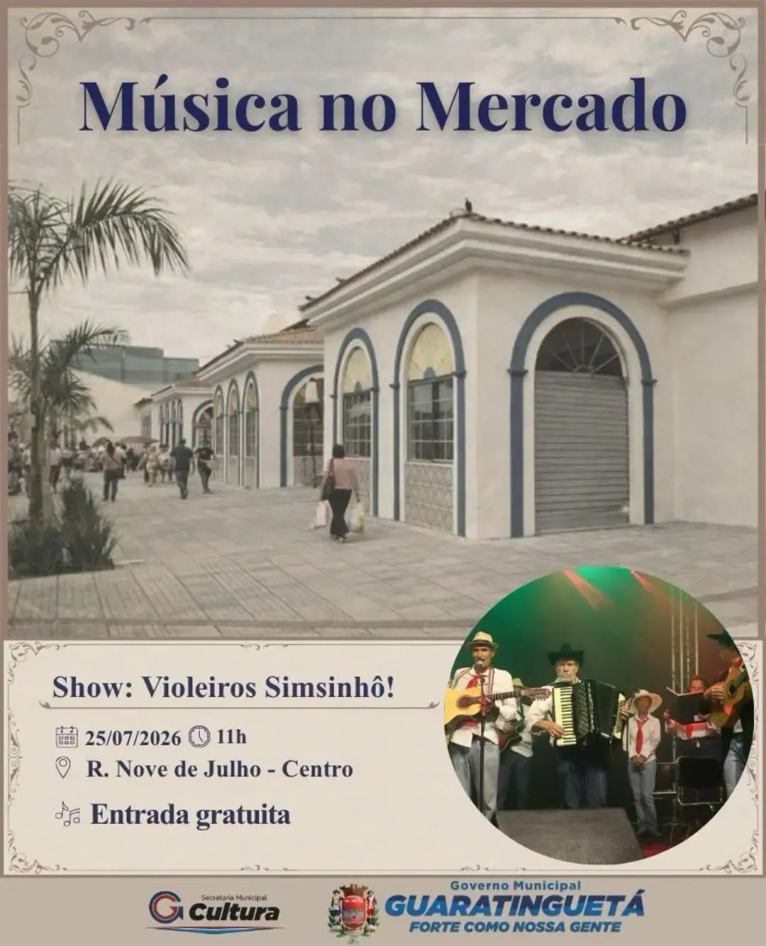 Música no Mercado de Guará neste sábado (25)