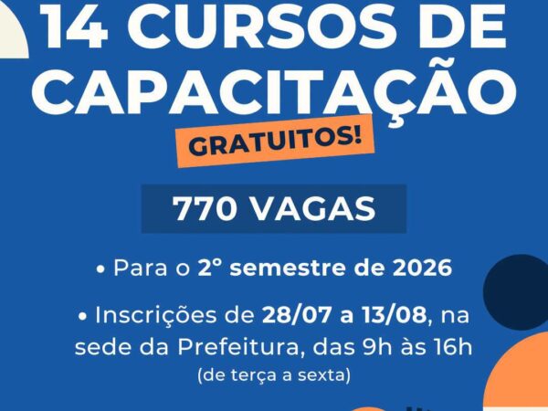 Prefeitura de Lorena e Fundo Social lançam 14 cursos gratuitos para o 2º semestre
