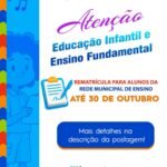 Lorena abre rematrículas para estudantes na Educação Infantil e Ensino Fundamental da rede municipal