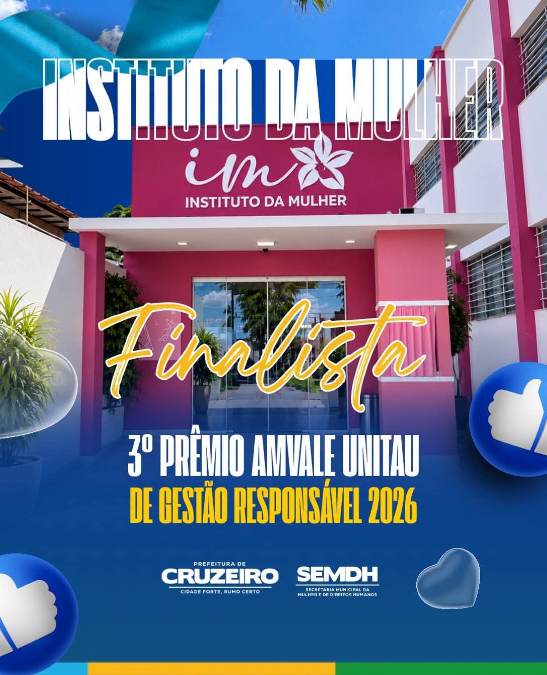 Em Cruzeiro, Instituto da Mulher é finalista do 3⁰ prêmio AMVALE-UNITAU de gestão responsável 2026